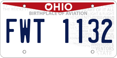 OH license plate FWT1132