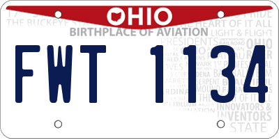 OH license plate FWT1134