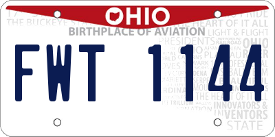 OH license plate FWT1144