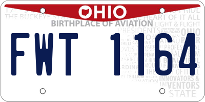 OH license plate FWT1164