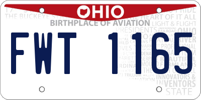 OH license plate FWT1165