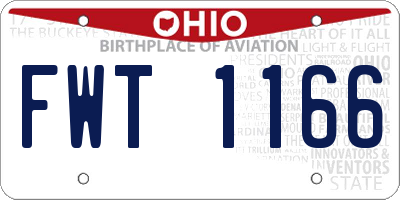 OH license plate FWT1166