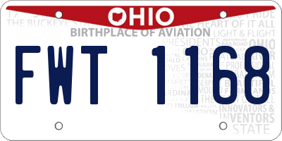 OH license plate FWT1168