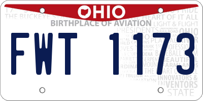 OH license plate FWT1173