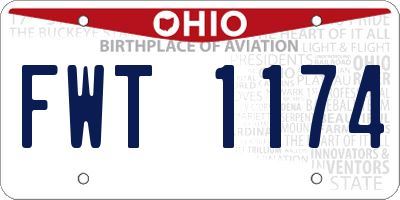 OH license plate FWT1174