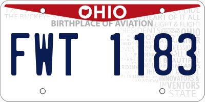 OH license plate FWT1183