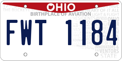 OH license plate FWT1184