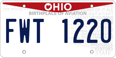 OH license plate FWT1220