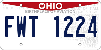 OH license plate FWT1224
