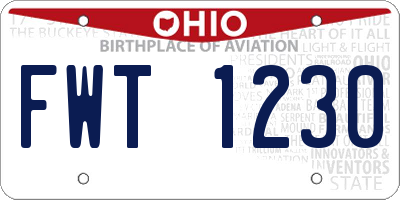 OH license plate FWT1230