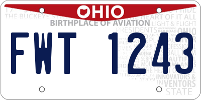 OH license plate FWT1243