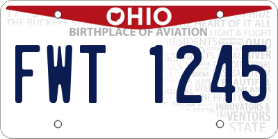 OH license plate FWT1245