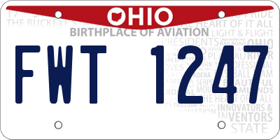 OH license plate FWT1247