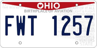 OH license plate FWT1257