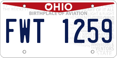 OH license plate FWT1259