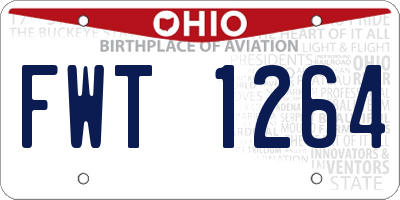 OH license plate FWT1264