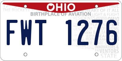 OH license plate FWT1276