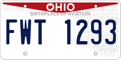 OH license plate FWT1293