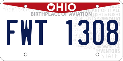 OH license plate FWT1308
