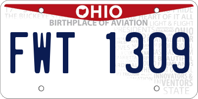 OH license plate FWT1309