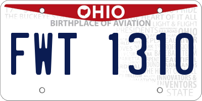 OH license plate FWT1310