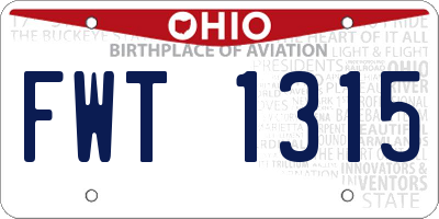 OH license plate FWT1315