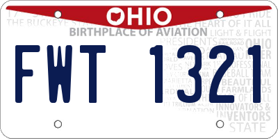 OH license plate FWT1321
