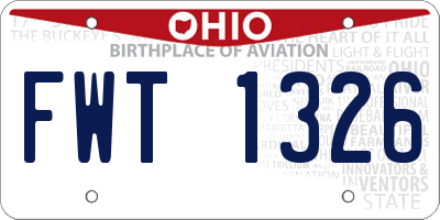 OH license plate FWT1326