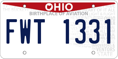 OH license plate FWT1331