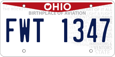 OH license plate FWT1347