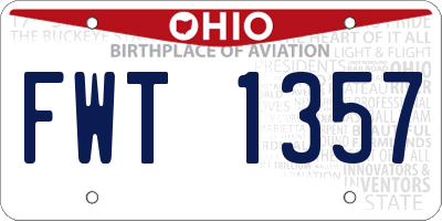 OH license plate FWT1357