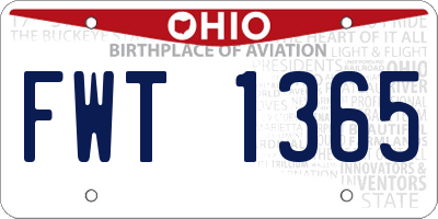 OH license plate FWT1365