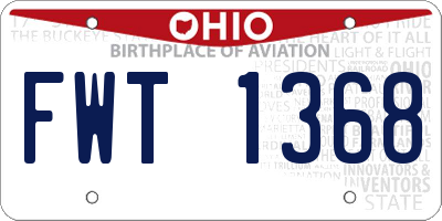 OH license plate FWT1368