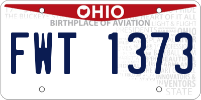 OH license plate FWT1373