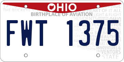 OH license plate FWT1375