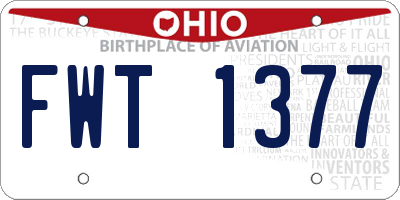 OH license plate FWT1377