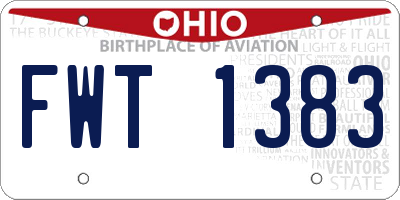 OH license plate FWT1383