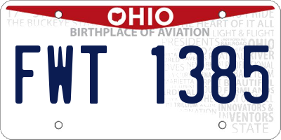 OH license plate FWT1385