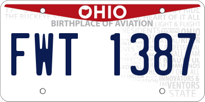 OH license plate FWT1387
