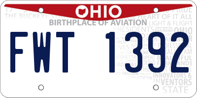 OH license plate FWT1392