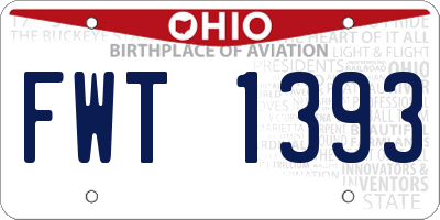OH license plate FWT1393