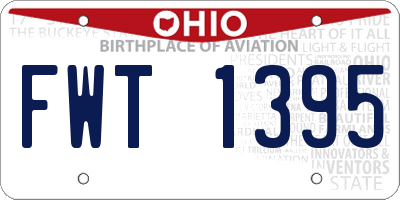 OH license plate FWT1395