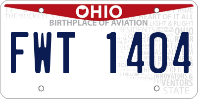 OH license plate FWT1404