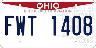 OH license plate FWT1408