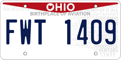 OH license plate FWT1409