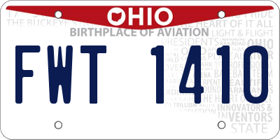 OH license plate FWT1410