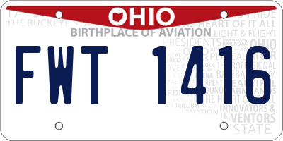 OH license plate FWT1416