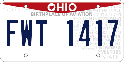 OH license plate FWT1417