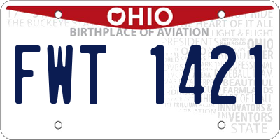 OH license plate FWT1421