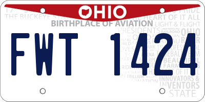 OH license plate FWT1424